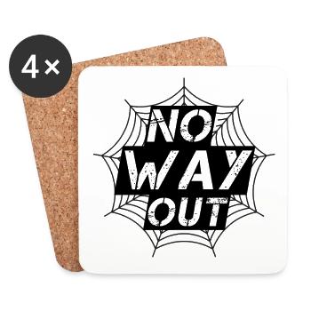 No Way Out Spider Web - Coasters (set of 4) - white - Front