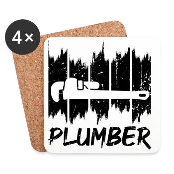 Plumber - Coasters (set of 4) - white - Front