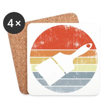 Painter, Varnisher, Brush - Coasters (set of 4) - white - Front