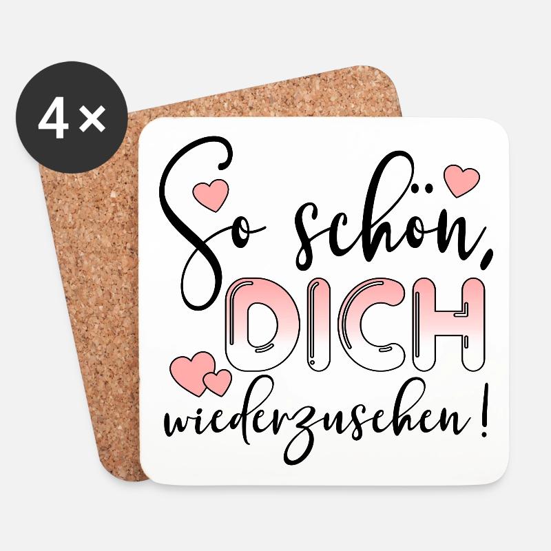 WIEDERSEHEN SPRÜCHE - LIEBE BEZIEHUNG - Untersetzer (4er-Set) - Weiß