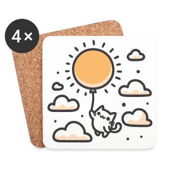 Kitten on sun adventure - Coasters (set of 4) - white - Front