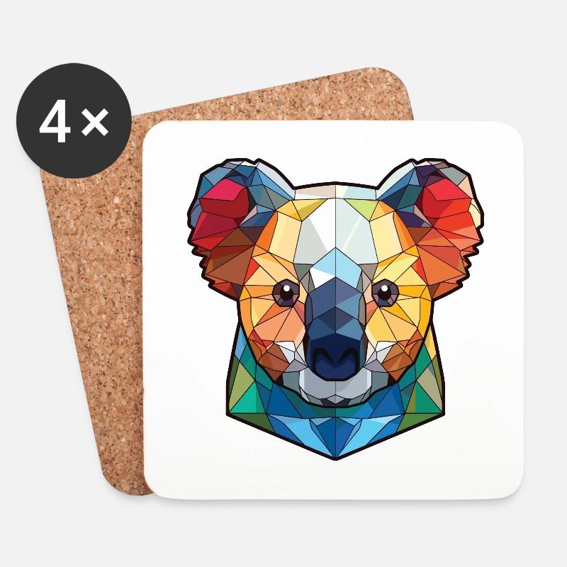 Koala buntes Aquarell Tier Haustier Illustration - Untersetzer (4er-Set) - Weiß