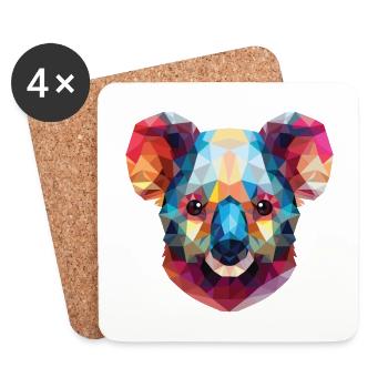 Koala buntes Aquarell Tier Haustier Illustration - Untersetzer (4er-Set) - Weiß - Vorne