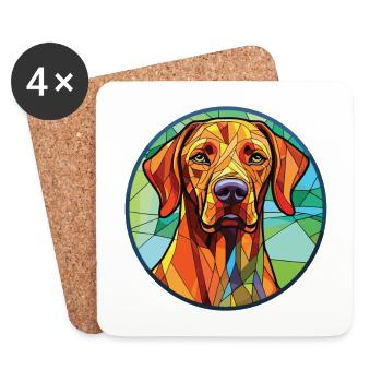 Rhodesian Ridgeback Hund Buntes Aquarell Haustier - Untersetzer (4er-Set) - Weiß - Vorne