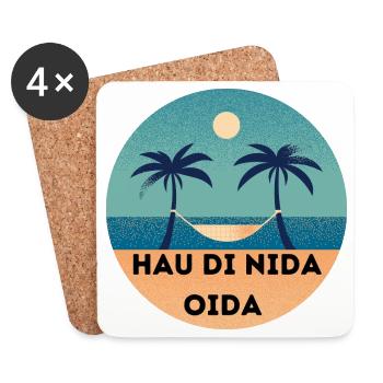 Hau di nida Oida. - Untersetzer (4er-Set) - Weiß - Vorne