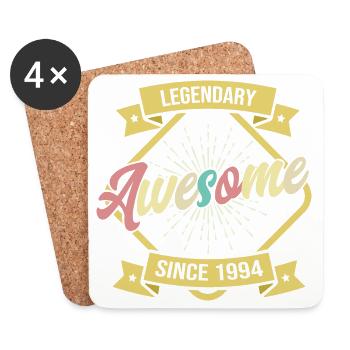Birthday Vintage 1994 Legendary & Awesome - Coasters (set of 4) - white - Front