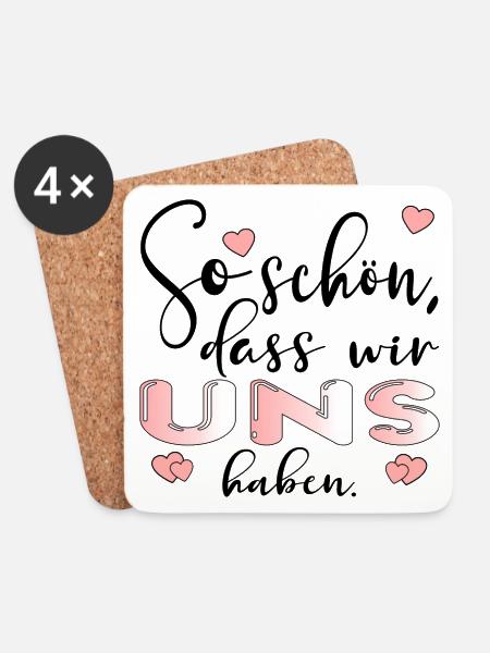 LIEBESBEZIEHUNG SPRÜCHE - PAARE GESCHENKE - Untersetzer (4er-Set) - Weiß