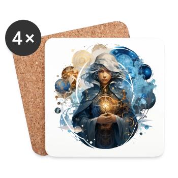 Magician In The Time Vortex Fantasy RPG Shirt - Coasters (set of 4) - white - Front