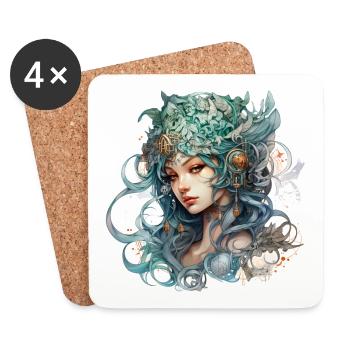 Gorgeous Wood Elf Fantasy RPG Shirt - Coasters (set of 4) - white - Front