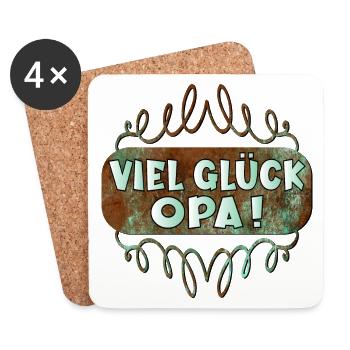 Viel Glück Opa - Untersetzer (4er-Set) - Weiß - Vorne