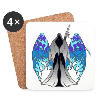 Sensenmänner designs, Feuerflügel, Fantasy Prints - Untersetzer (4er-Set) - Weiß - Vorne