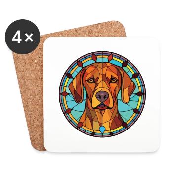 Rhodesian Ridgeback Dog Colorful Watercolor Pet - Coasters (set of 4) - white - Front