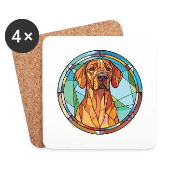 Rhodesian Ridgeback Dog Colorful Watercolor Pet - Coasters (set of 4) - white - Front