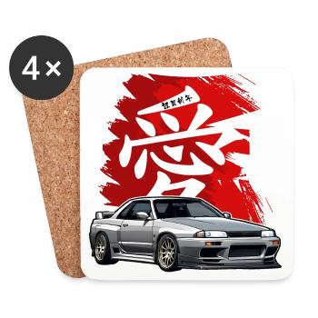 Jdm / Tuning / Turbocompresseur / Jantes / Chiptuning - Dessous de verre (lot de 4) - blanc - Devant