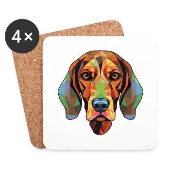 Black Forest Hound Dog Breed Colorful Watercolor - Coasters (set of 4) - white - Front