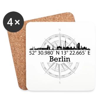 Skyline Berlin - Untersetzer (4er-Set) - Weiß - Vorne