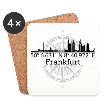 Skyline Frankfurt - Untersetzer (4er-Set) - Weiß - Vorne