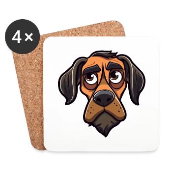 Cao De Seo Miguel Dog Breed Cartoon Kawaii Illustr - Coasters (set of 4) - white - Front
