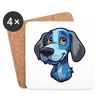 Bleu de Gascogne Hunderasse Cartoon Kawaii Illustra - Untersetzer (4er-Set) - Weiß - Vorne