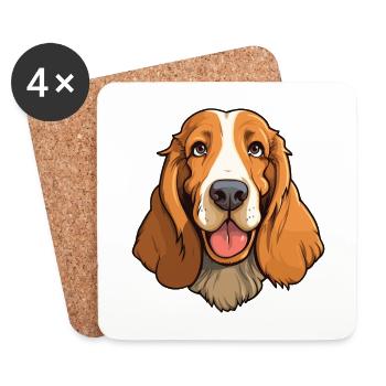 Austrian Brandlbracke Dog Breed Cartoon Kawaii Ill - Coasters (set of 4) - white - Front