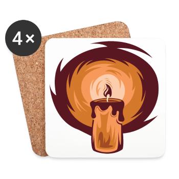 Kerze Scheinen Illustration Symbol Grafik Licht - Untersetzer (4er-Set) - Weiß - Vorne