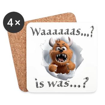 Kleines flauschiges Monster ist sauer, einzigartig - Untersetzer (4er-Set) - Weiß - Vorne