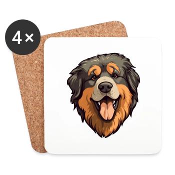 Karst Schäferhund Rasse Cartoon Kawaii Illustrati - Untersetzer (4er-Set) - Weiß - Vorne