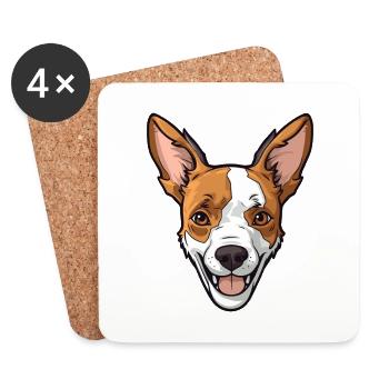 Terrier japonais chien race dessin animé kawaii illustra - Dessous de verre (lot de 4) - blanc - Devant