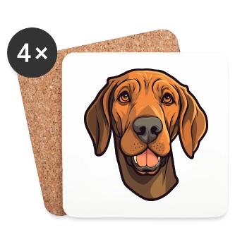 Plott Hund Hund Rasse Cartoon Kawaii Illustration - Untersetzer (4er-Set) - Weiß - Vorne