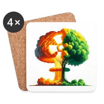 Tree of Life and Nuclear Blast - Coasters (set of 4) - white - Front