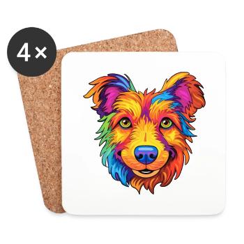 Australian Terrier Hunderasse Cartoon Kawaii Illust - Untersetzer (4er-Set) - Weiß - Vorne