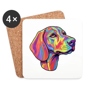 Azawakh Dog Breed Cartoon Kawaii Illustration - Coasters (set of 4) - white - Front