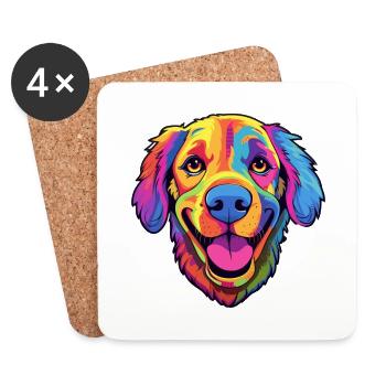 Berger De Beauce Dog Breed Cartoon Kawaii Illustra - Coasters (set of 4) - white - Front