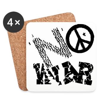 NO WAR - Dessous de verre (lot de 4) - blanc - Devant
