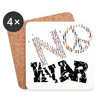 NO WAR - Dessous de verre (lot de 4) - blanc - Devant