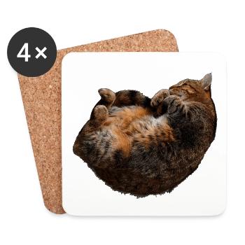 entspannte Katze, tabby motive - Untersetzer (4er-Set) - Weiß - Vorne