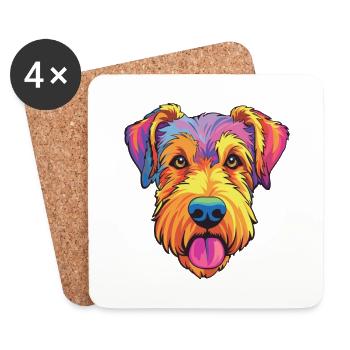 German Hunting Terrier Dog Breed Cartoon Kawaii Il - Coasters (set of 4) - white - Front