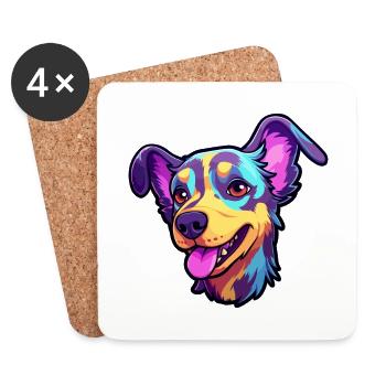 Majorque Ratter Dog Breed Cartoon Kawaii Illustrati - Dessous de verre (lot de 4) - blanc - Devant
