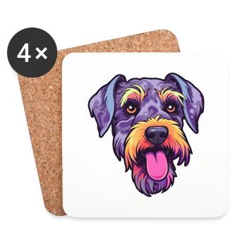 Mittelschnauze Chien Race Cartoon Kawaii Illustrati - Dessous de verre (lot de 4) - blanc - Devant