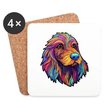 Griffon Fauve de Bretagne Hunderasse Cartoon Kawaii - Untersetzer (4er-Set) - Weiß - Vorne