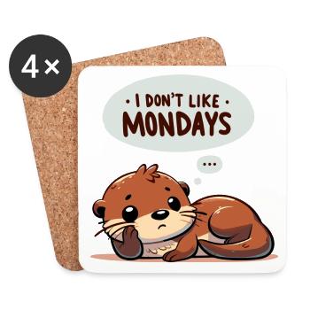 Anti-Monday Otter | Office Humor - Coasters (set of 4) - white - Front