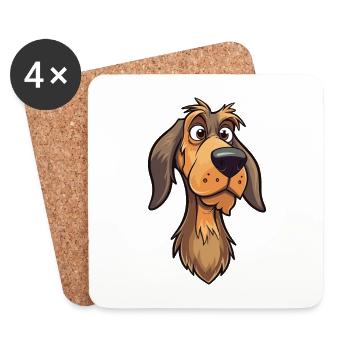 Drentse Patrijshond Race De Chien Cartoon Kawaii Illus - Dessous de verre (lot de 4) - blanc - Devant