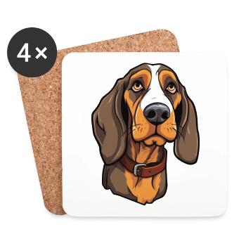 Bruno Jura Hund Rasse Cartoon Kawaii Illustra - Untersetzer (4er-Set) - Weiß - Vorne