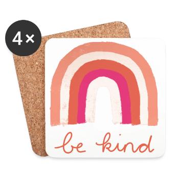 Be Kind Rainbow - Coasters (set of 4) - white - Front