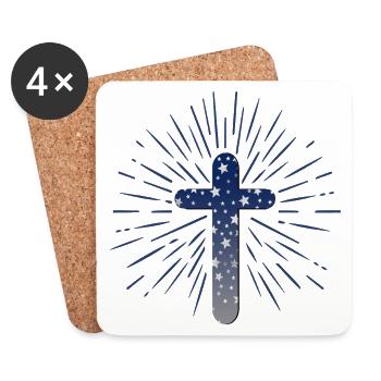 CHRISTLICHER GLAUBE - CHRISTLICHES KREUZ RELIGION - Untersetzer (4er-Set) - Weiß - Vorne
