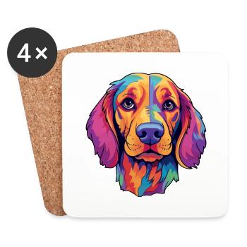 Schweizer Laufhund Hunderasse Cartoon Kawaii Illustrati - Untersetzer (4er-Set) - Weiß - Vorne