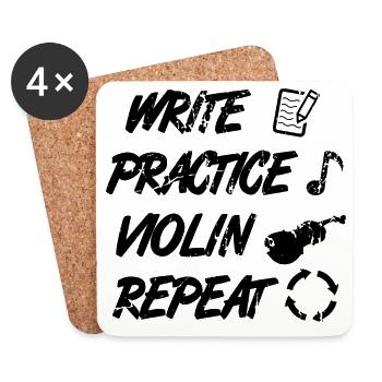 Dicton Geiger - Dessous de verre (lot de 4) - blanc - Devant