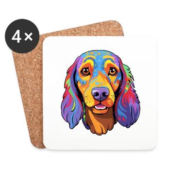 Kanarischer Warren Hund Rasse Cartoon Kawaii Ill - Untersetzer (4er-Set) - Weiß - Vorne
