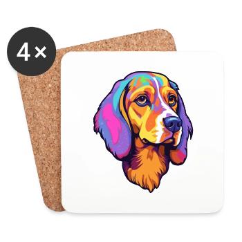 Beagle Harrier Hunderasse Cartoon Kawaii Illustrati - Untersetzer (4er-Set) - Weiß - Vorne