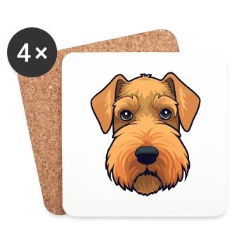 Welsh Terrier Hunderasse Cartoon Kawaii Illustratio - Untersetzer (4er-Set) - Weiß - Vorne
